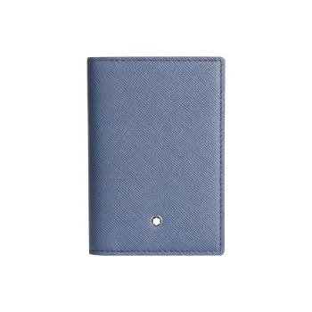 MONTBLANC MONTBLANC Leather Clutch Business Card Holder Card Holder Card Case Men's Blue