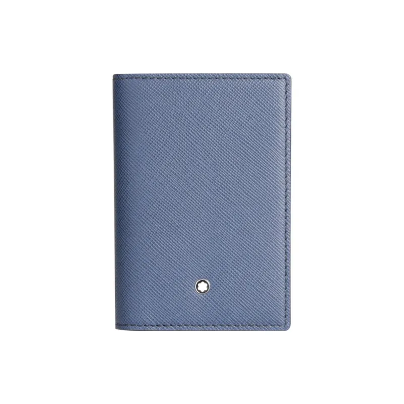 MONTBLANC MONTBLANC Leather Clutch Business Card Holder Card Holder Card Case Men's Blue-0