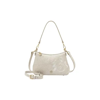 Ancient Yi Xi Cow Leather Crossbody Bag, Shoulder Bag Medium Size Women's Coconut White