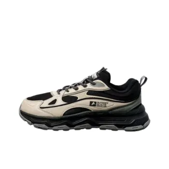 XTEP Cushioned Slip Resistant Low Top Casual Running Shoes Men's Earth Tone Black