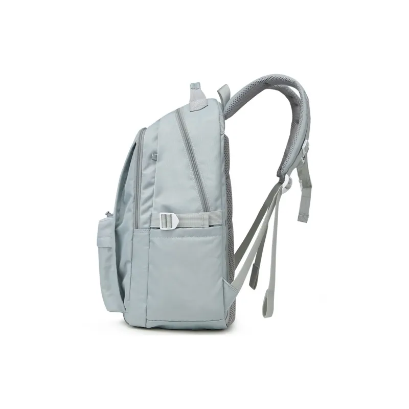 EDISON Polyester Students Backpack Medium Size Unisex Black/Light Gray/Light Blue/Ecru-2