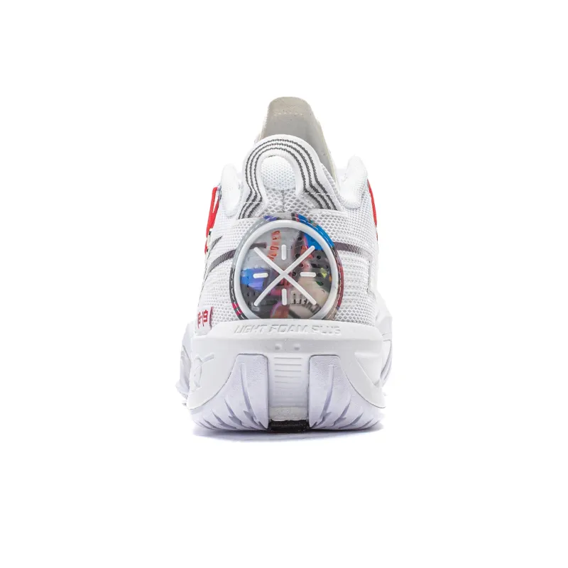 LiNing Crack Variation 9 Cushioned Slip Resistant Low Top Basketball Shoes Men's White-5
