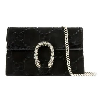 GUCCI Dionysus Velour Crossbody Bag, Shoulder Bag Extra Mini Women's Black