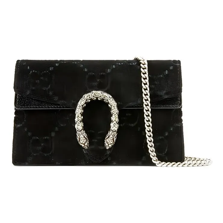GUCCI Dionysus Velour Crossbody Bag, Shoulder Bag Extra Mini Women's Black-0