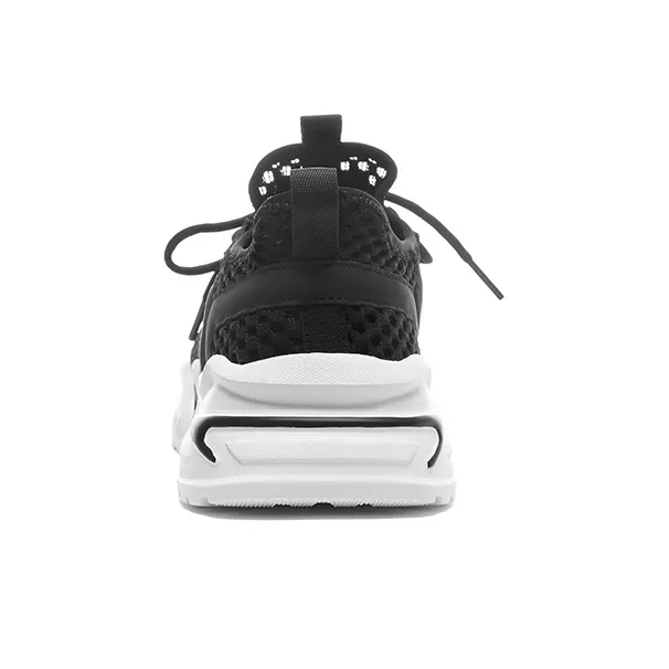 Warrior Cushioned Wear Resistant Breathable Low Top Running Shoes Casual Running Shoes Men's Black-3