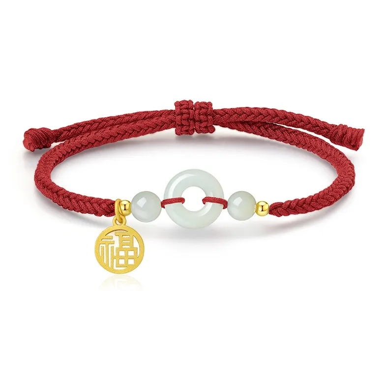 Central Fashion Hetian Jade Bracelets Green Jade Unisex-0
