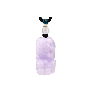 Clear Snow Glutinous Jade Jadeite Auspicious Animal Necklace Unisex