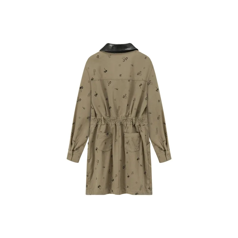CHUU Long Sleeved Dresses Women's Mustard Green-1