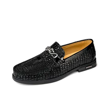 LAORENTOU Dress Shoes Men Low Top Black/Burgundy