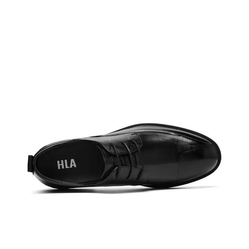 HLA Classic Genuine Leather Dress Shoes Business Pointed Toe Wedding Derby Shoes Men's-2