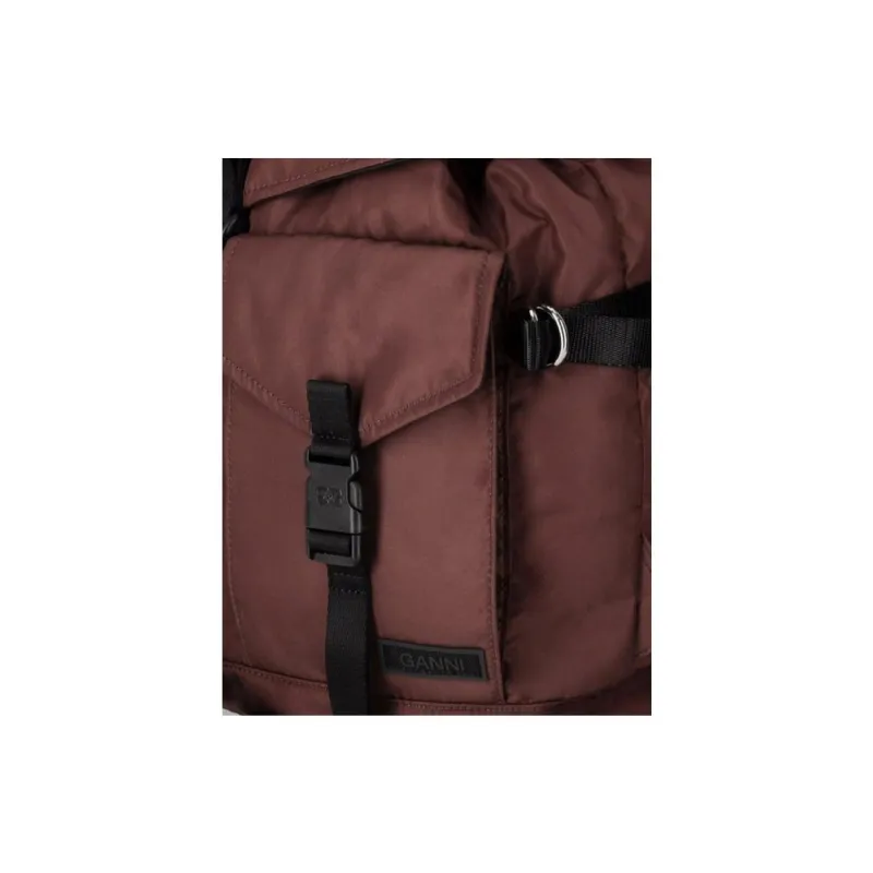GANNI Recycled Polyester Backpack Women's Chocolate-3