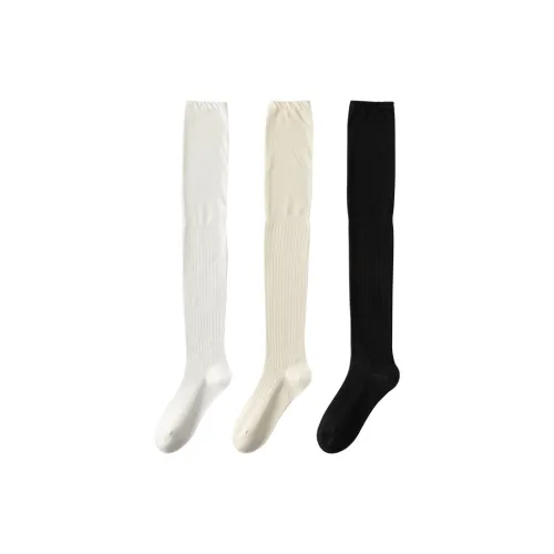 COTTON CHEESE Thigh-high Socks Women's 3 Pack
