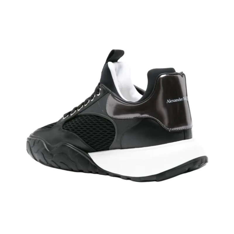 Alexander McQueen Court Black White Mesh-3