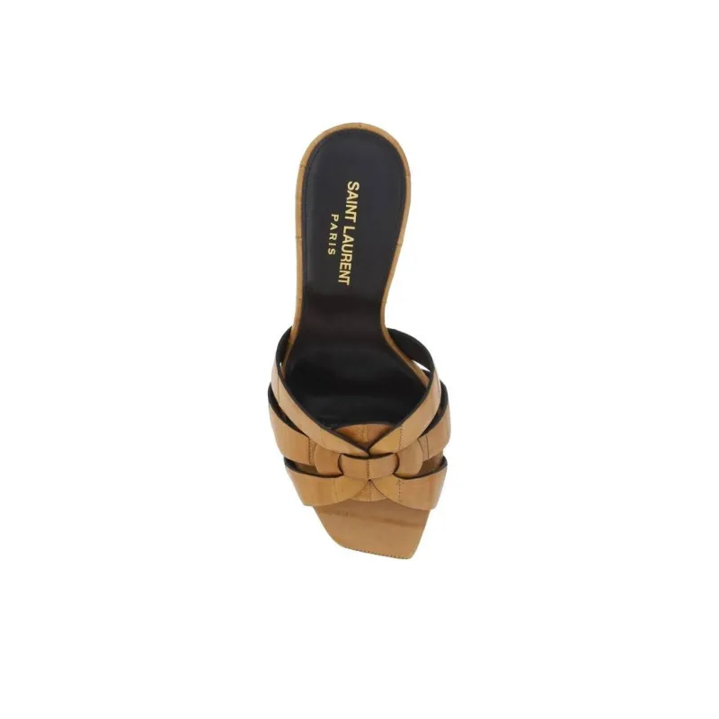 SAINT LAURENT Tribute Square Open Toe Mules Women's-5