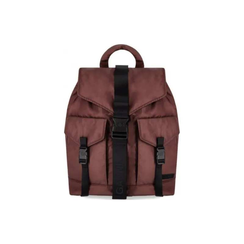 GANNI Recycled Polyester Backpack Women's Chocolate-0