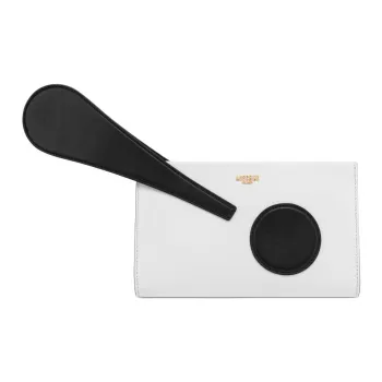 MOSCHINO Calfskin Clutch Women's White