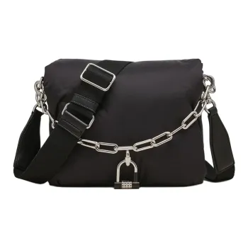 DKNY Nylon Shoulder Bag Crossbody Bag Large Size Women's Black
