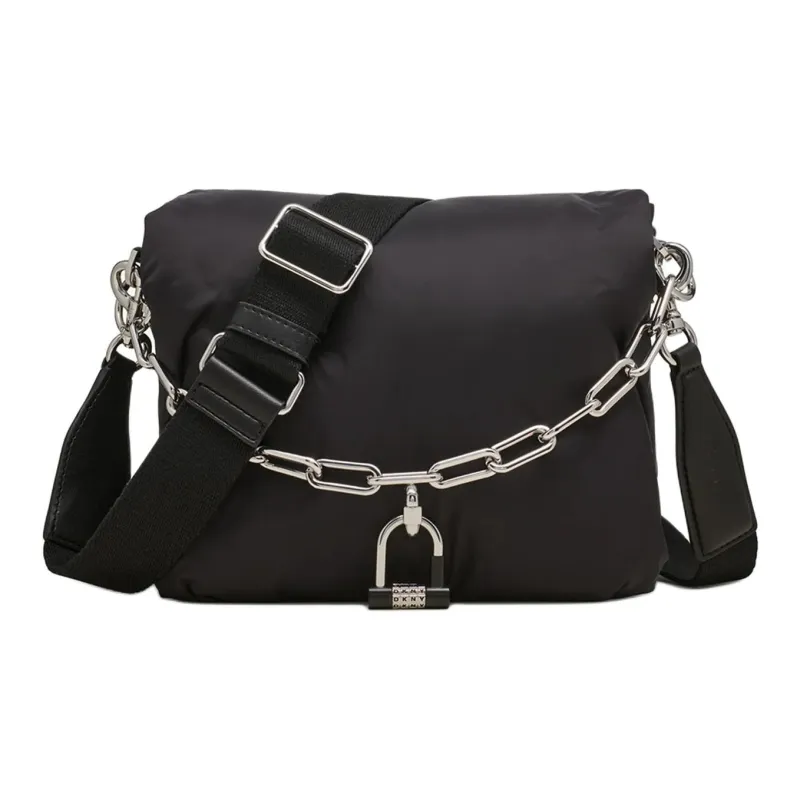 DKNY Nylon Shoulder Bag Crossbody Bag Large Size Women's Black-0
