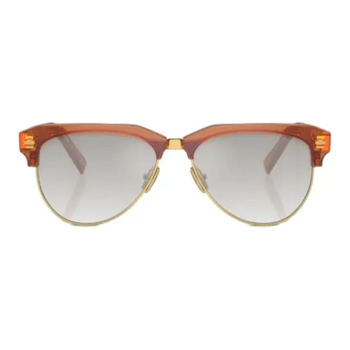 MIU MIU Metal Acetate Browline Sunglasses Men's Brown