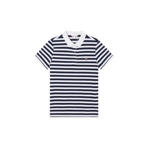 NOISY TEDDY Polo Shirts Women's Blue Striped