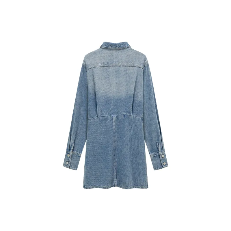 CHUU Long Sleeved Dresses Women's Denim Blue-1