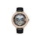 Rose Case Black Dial Leather Strap