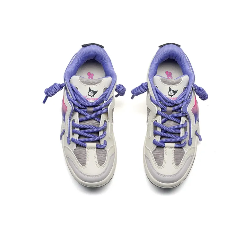XTEP Sanrio Co-branded Low-Top Skateboard Shoes Women's Milk Tea White/Daylily Basket Purple-4