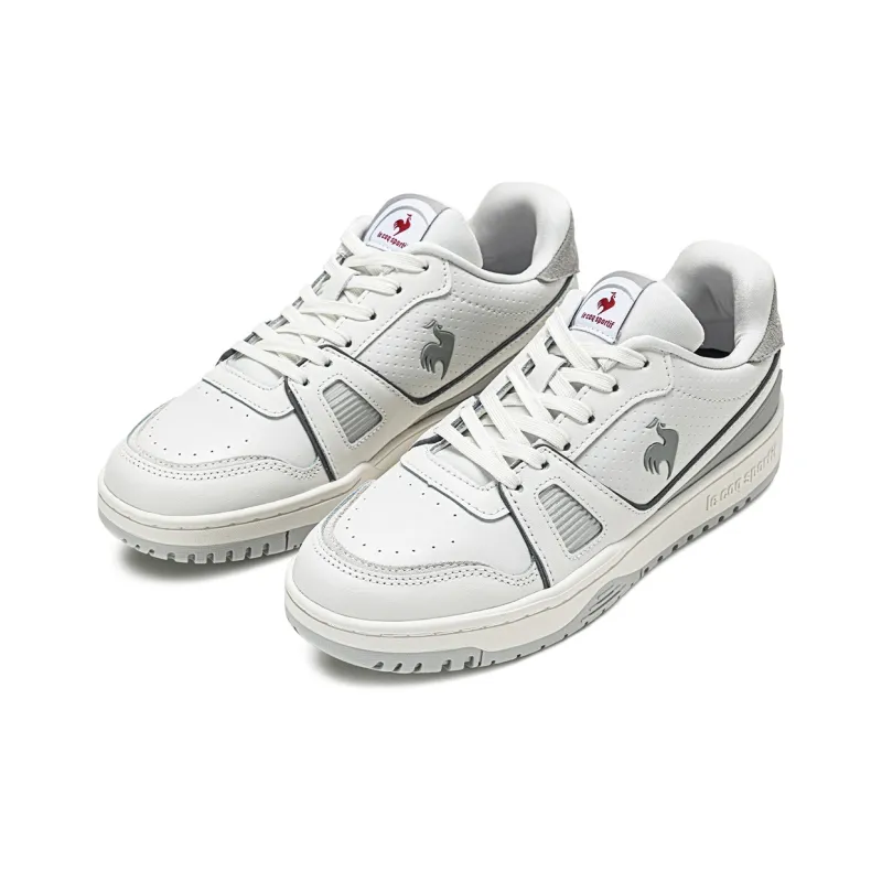 Le Coq Sportif Slip Resistant Low Top Skateboard Shoes Unisex White Gray-1
