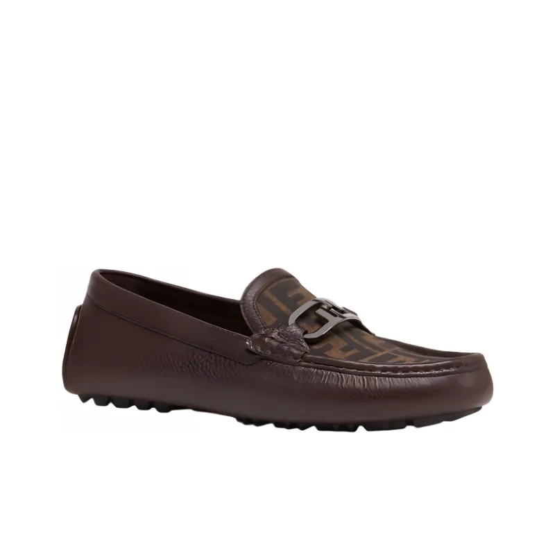 FENDI Logo Detailed Slip On Loafers-3