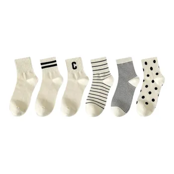 Cotton Shopping Mid Calf Socks Women's 6 Pack Mixed Color