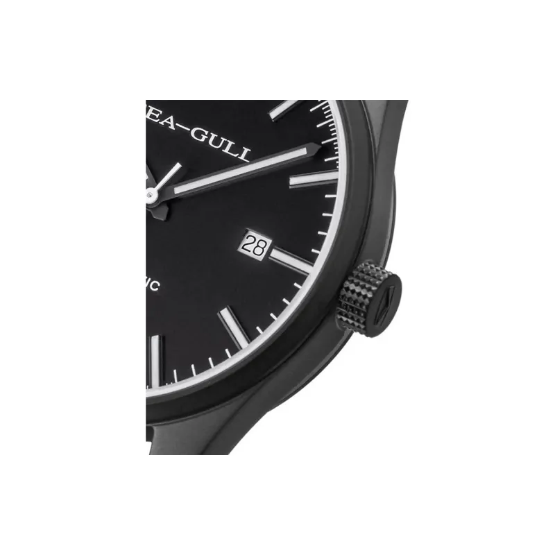 Sea Gull National Automatic Mechanical Movement Genuine Leather Strap Watch Men's Watches Black Dial-3