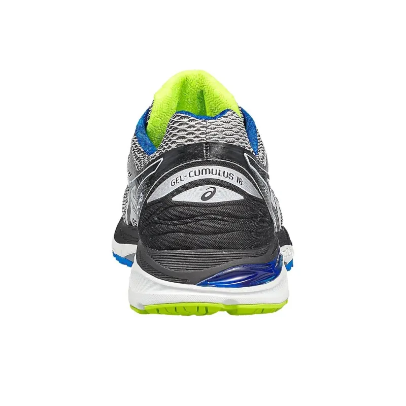 Asics Gel-Cumulus 18 Anti-Slip And Wear-Resistant Breathable Low-Top Running Shoes Men's White Blue-3