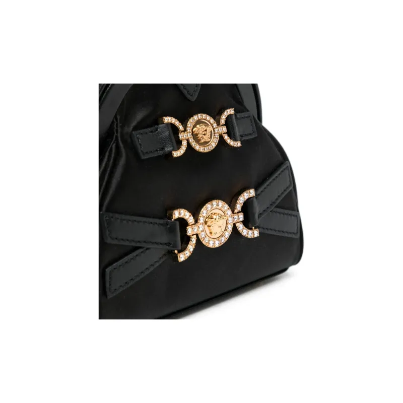 VERSACE Mini Crystal Medusa '95 Satin Handbag Black-2