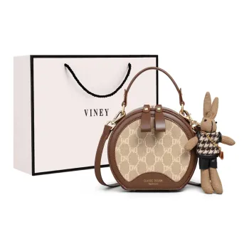 VINEY Synthetic Leather Handbag Crossbody Bag Regular Women's Coffee