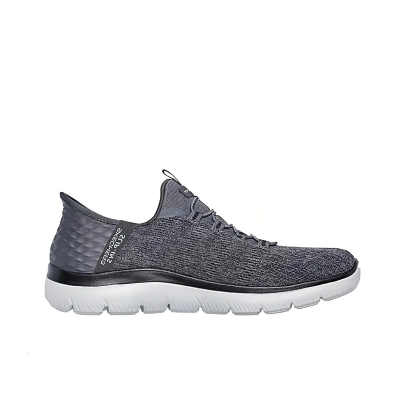 Skechers Anti Slip And Wear Resistant Breathable Low Top Running Shoes Men's Gray-1
