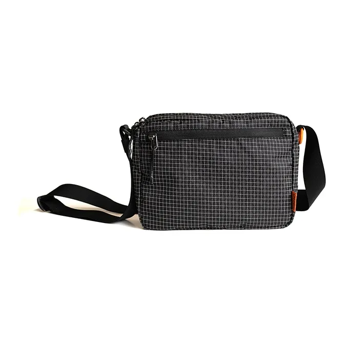 MYBRANDORIGINAL Nylon Crossbody Bag Regular Unisex Black White Plaid-1