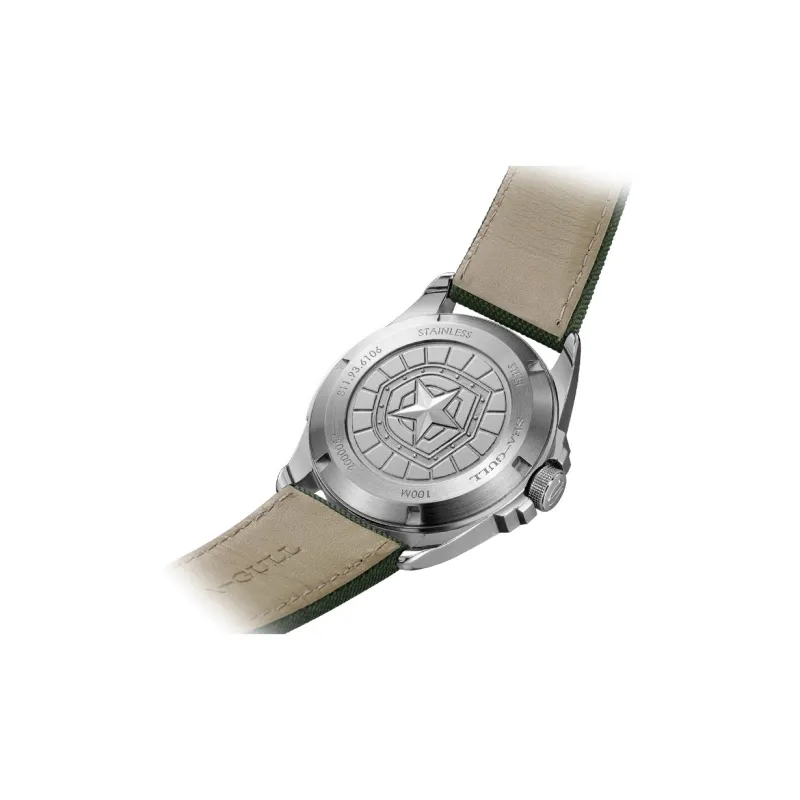 Sea Gull Automatic Mechanical Movement Canvas Strap Watch Men's Watches Green Dial-1