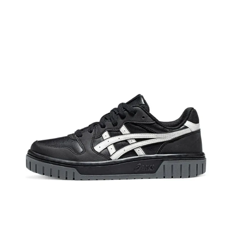 Asics Court Mz 2.0 Low Top Skateboard Shoes Unisex Black White-0