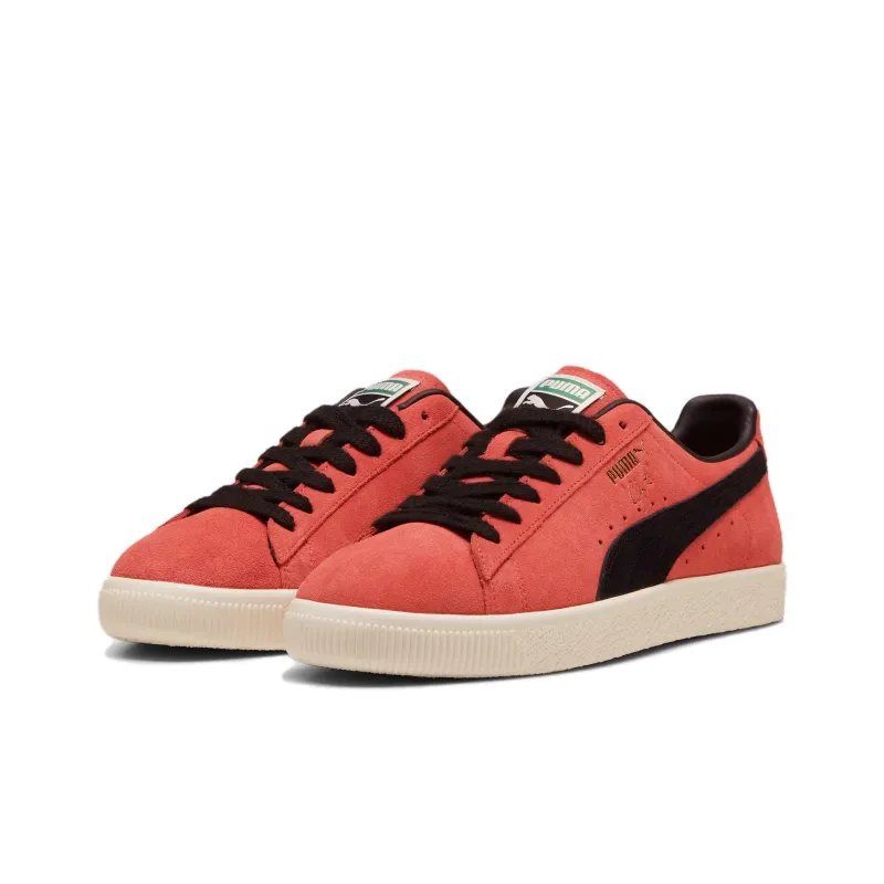 PUMA Clyde OG Anti Slip Wear Resistant Low Top Skateboard Shoes Unisex Red Black-2