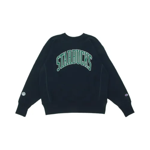 Champion Beams X Starbucks Collaboration Sweatshirts Unisex Navy