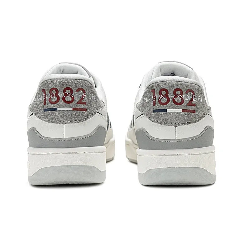 Le Coq Sportif Slip Resistant Low Top Skateboard Shoes Unisex White Gray-4