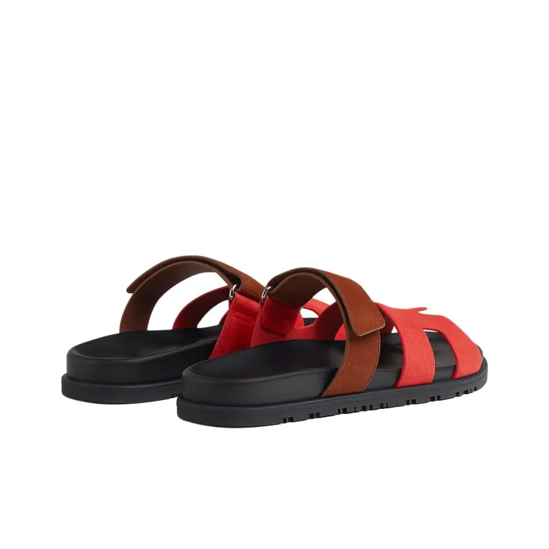 HERMES Chypre Slide Slippers Women's Red-3