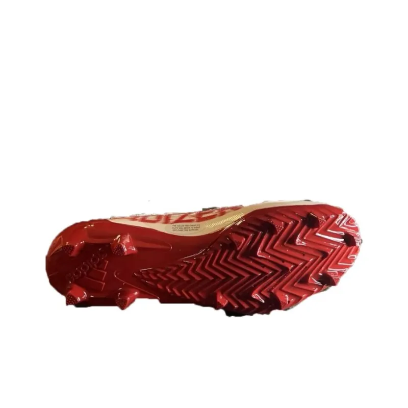 Adidas Adizero Primeknit Cleats FG Rubber Long Studs Cushioning Wear Resistant Soccer Shoes Men's Red White-3