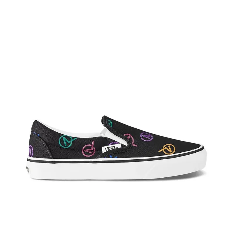 Vans Slip-on Slip-Resistant Cushioning Wear-Resistant Low-Top Skateboard Shoes Unisex Black Color-1