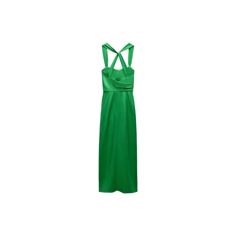 ZARA Slip Dresses Women's Green-1