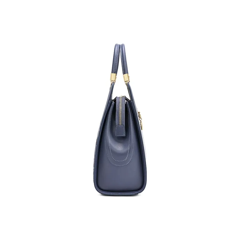 Ancient Yi Xi Cow Leather Cheongsam Shoulder Bag Crossbody Bag Handbag Women's Dark Blue-2