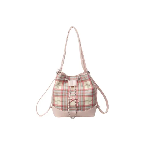 S.REPHEN PU Portable One Shoulder Crossbody Backpack Women's Pink/White