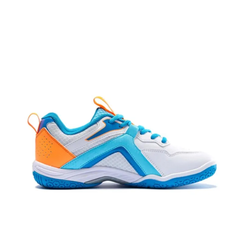 Kawasaki Cushioning Wear Resistant Low Top Badminton Shoes Unisex White Blue Orange-1