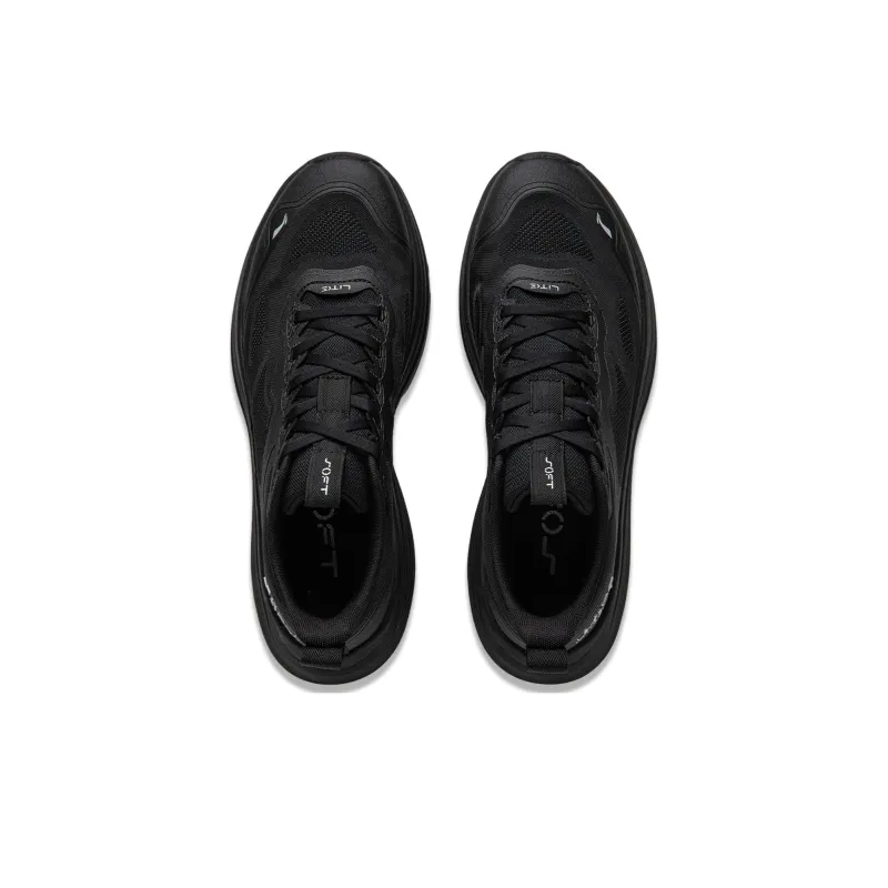 LiNing Soft Lite Wear-resistant Lightweight Breathable And Non-slip. Low-Top Casual Running Shoes Men's Black-1