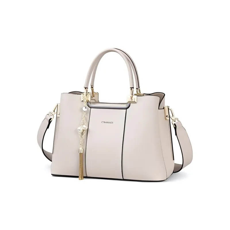 C°BANNER Cow Leather With Synthetic Leather Handbag, Tote Bag, Shoulder Bag, Crossbody Bag Tubas Women's Blue/Ecru-8